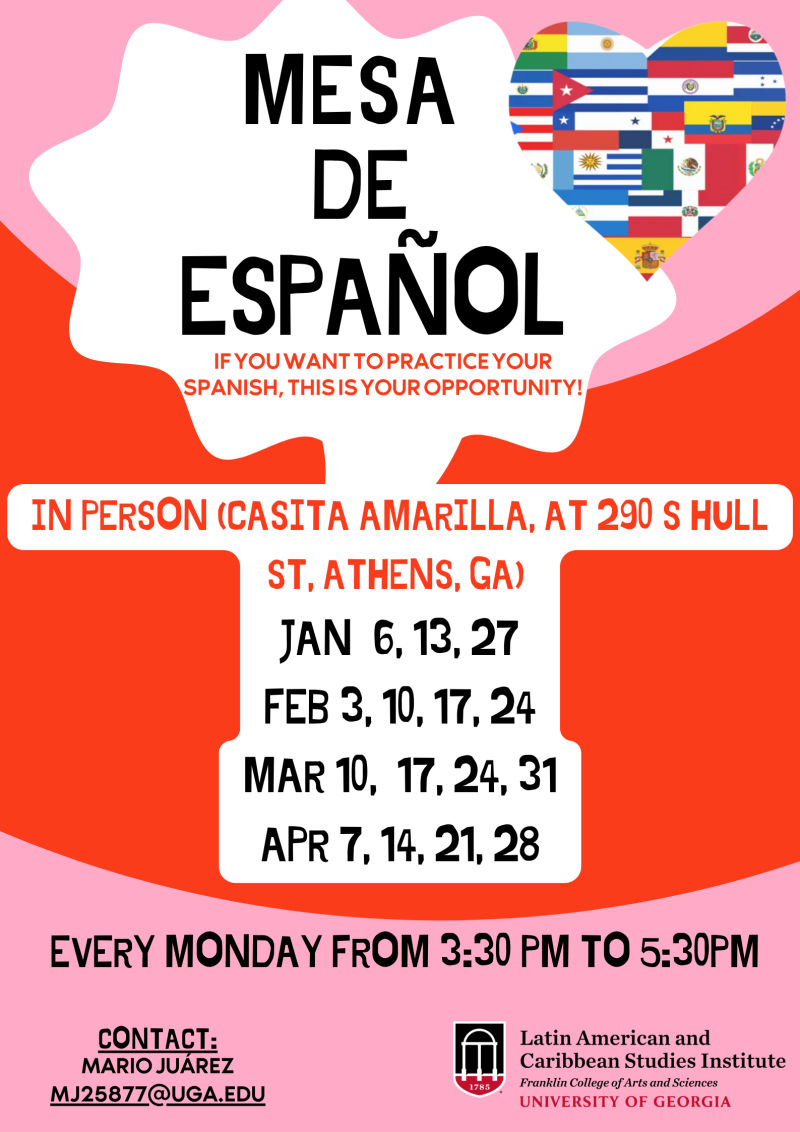 Mesa de Español Fall 2024 Dates- Information Flyer