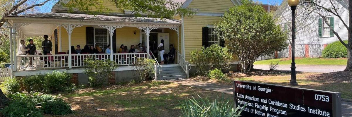 Yellow house that houses Latin American and Caribbean Studies at UGA