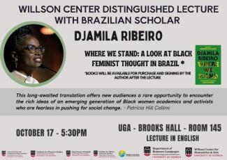 Djamila Ribeiro. Willson Center Distinguished Lecture - Flyer